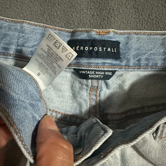 Aeropostale Blue Jean Shorts Distressed Style - Picture 2 of 3